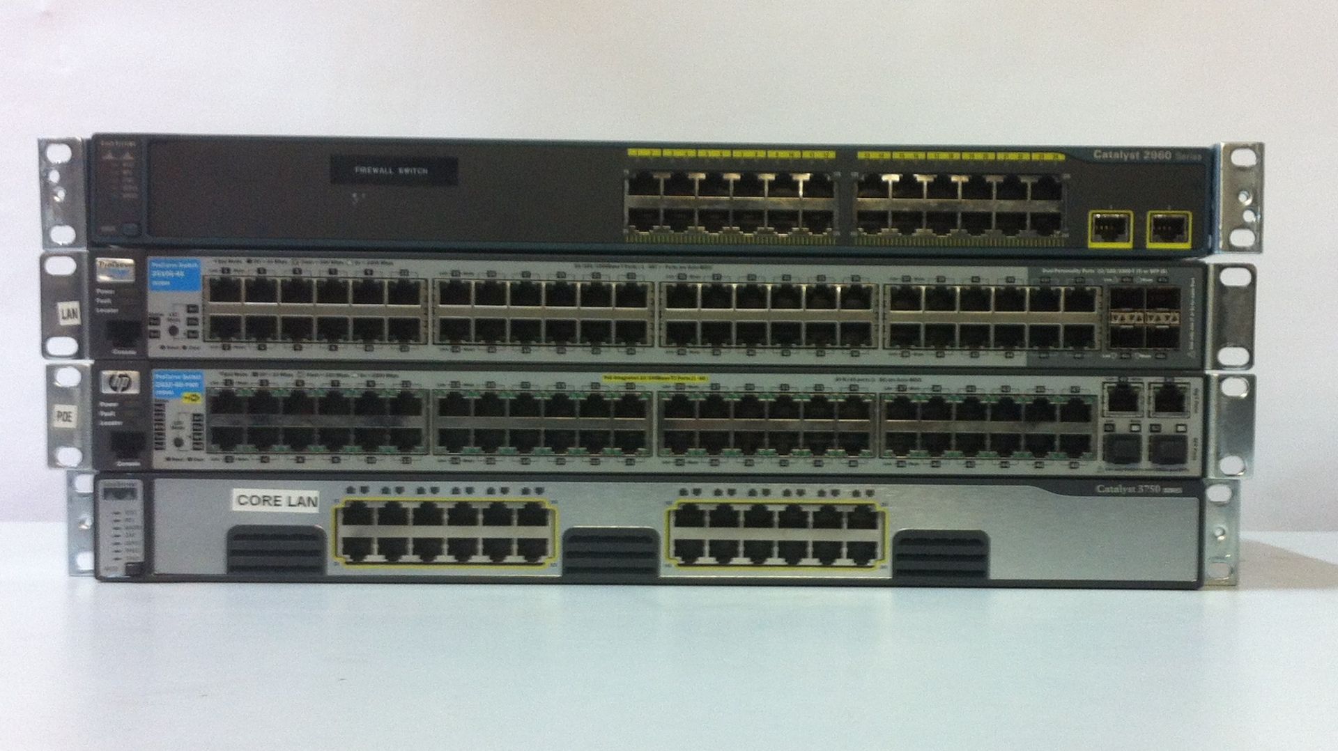 4 x Various Network Switches. See description.
