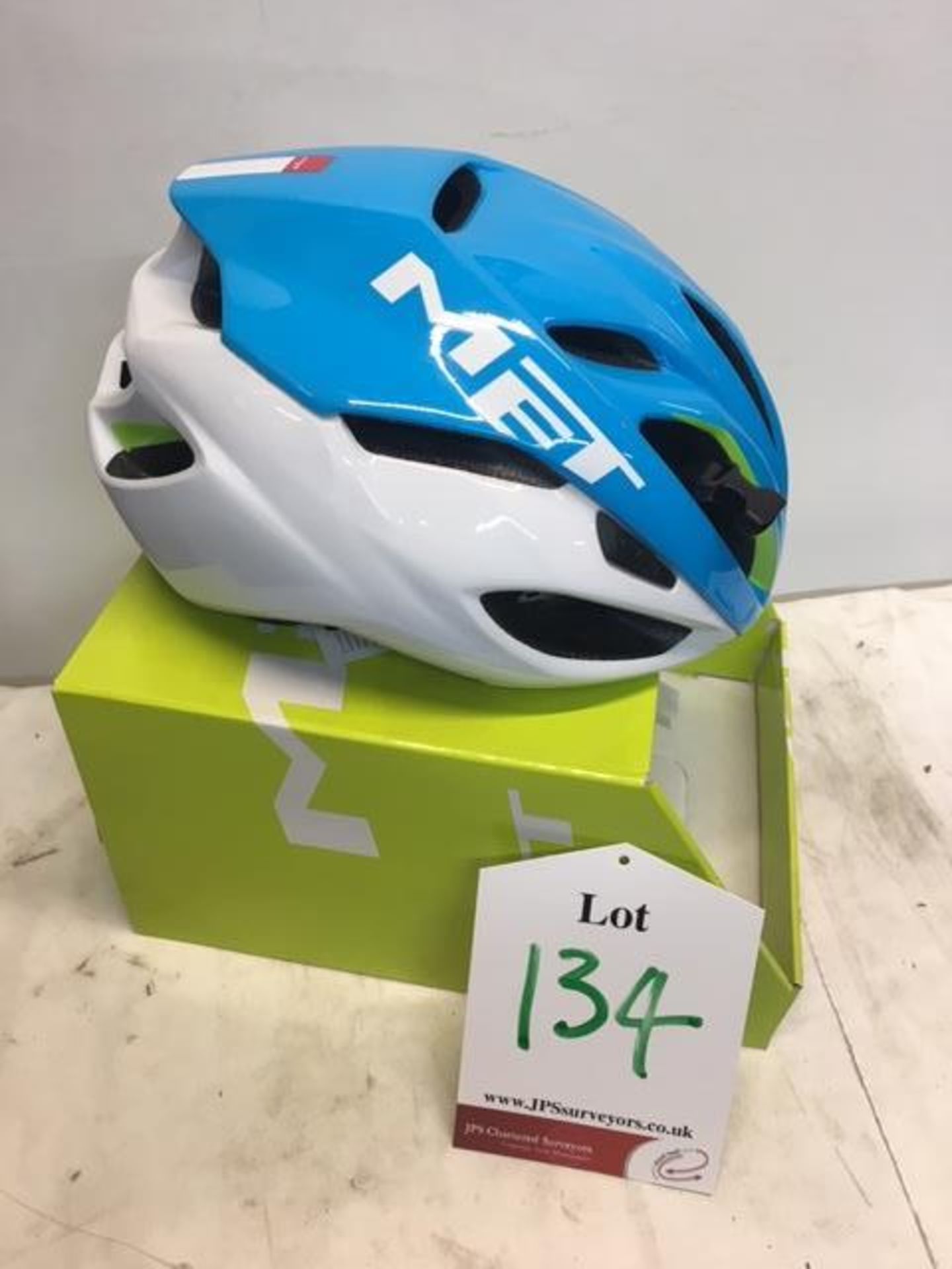 MET Rivale Cycling Helmet in Cian/White | 59-62 cm | RRP £54.99