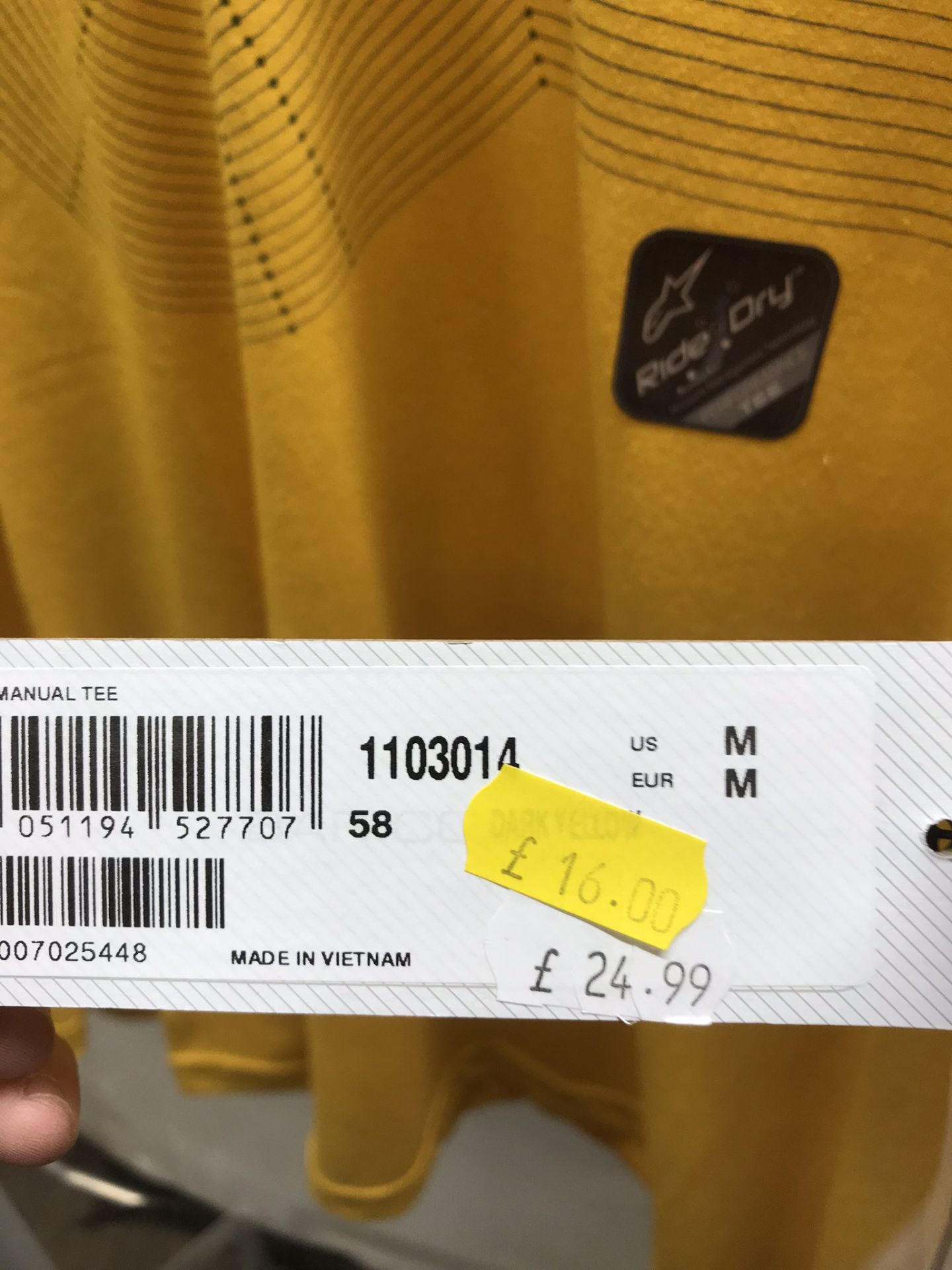 4 x Alpinestars Men's Manual T-Shirts - Dark Yellow - RRP £100.00 - Various sizes - Image 4 of 8