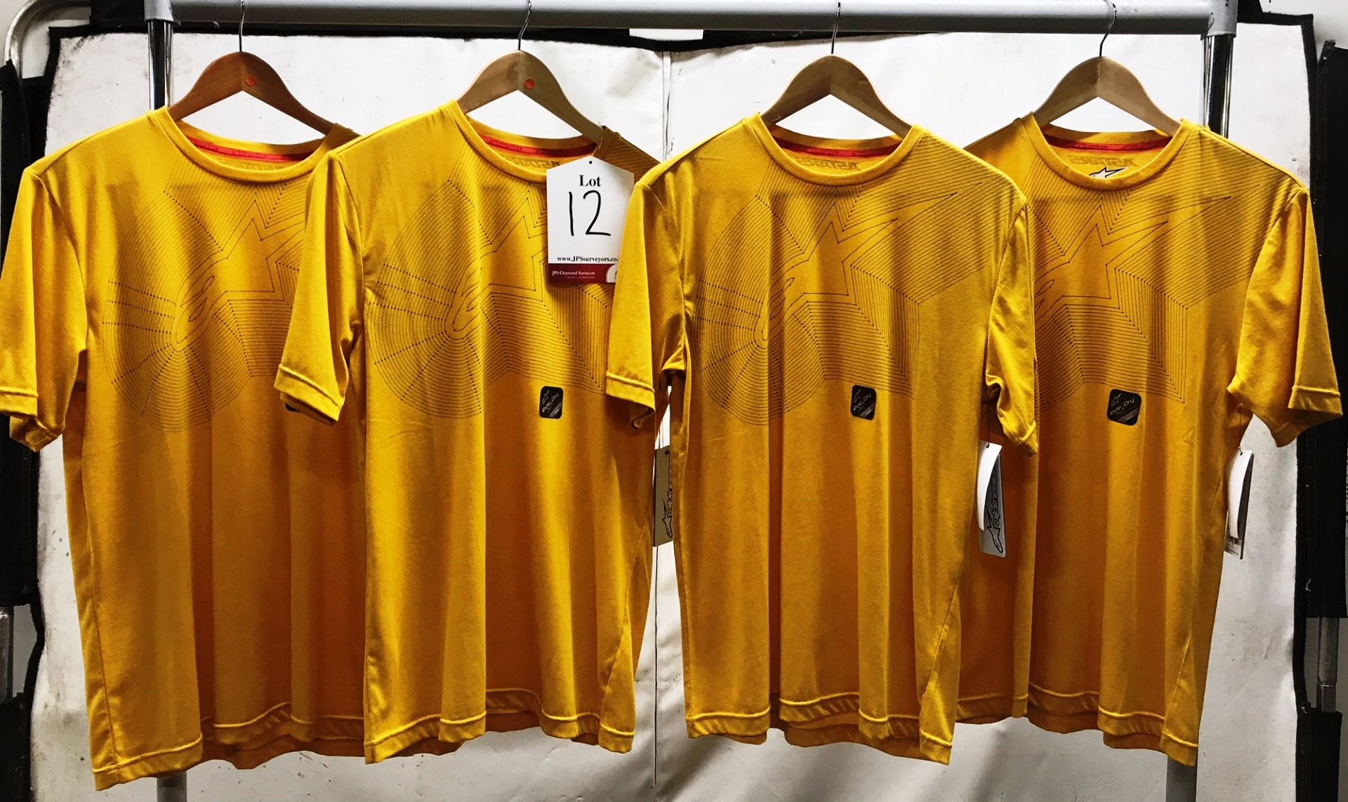 4 x Alpinestars Men's Manual T-Shirts - Dark Yellow - RRP £100.00 - Various sizes