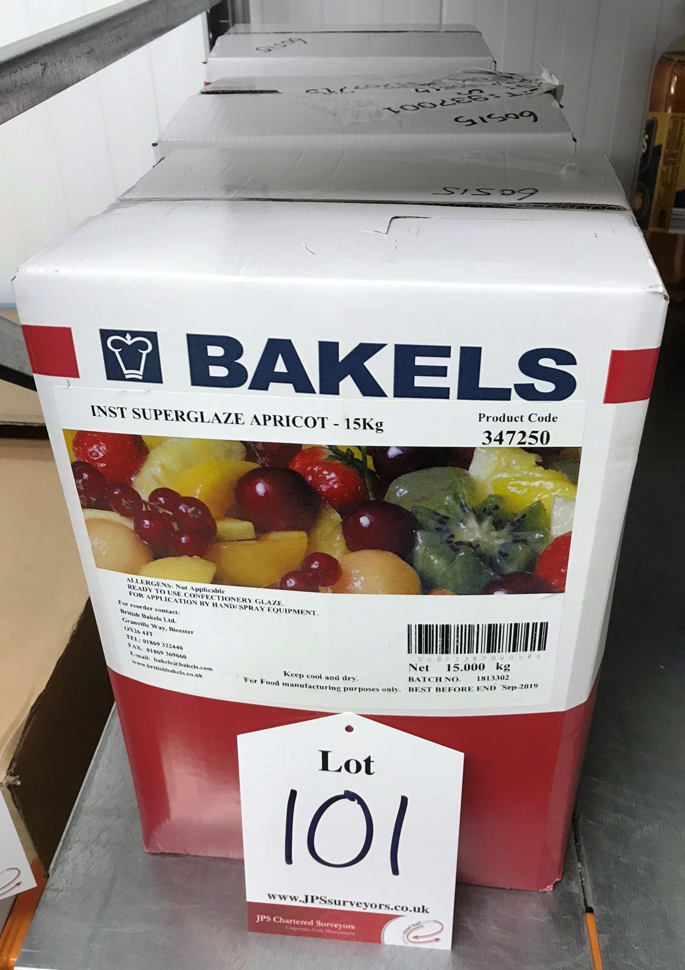 3 x Bakels Inst Superglaze Apricot - 15kg - Product Code: 347250 - 07/2019