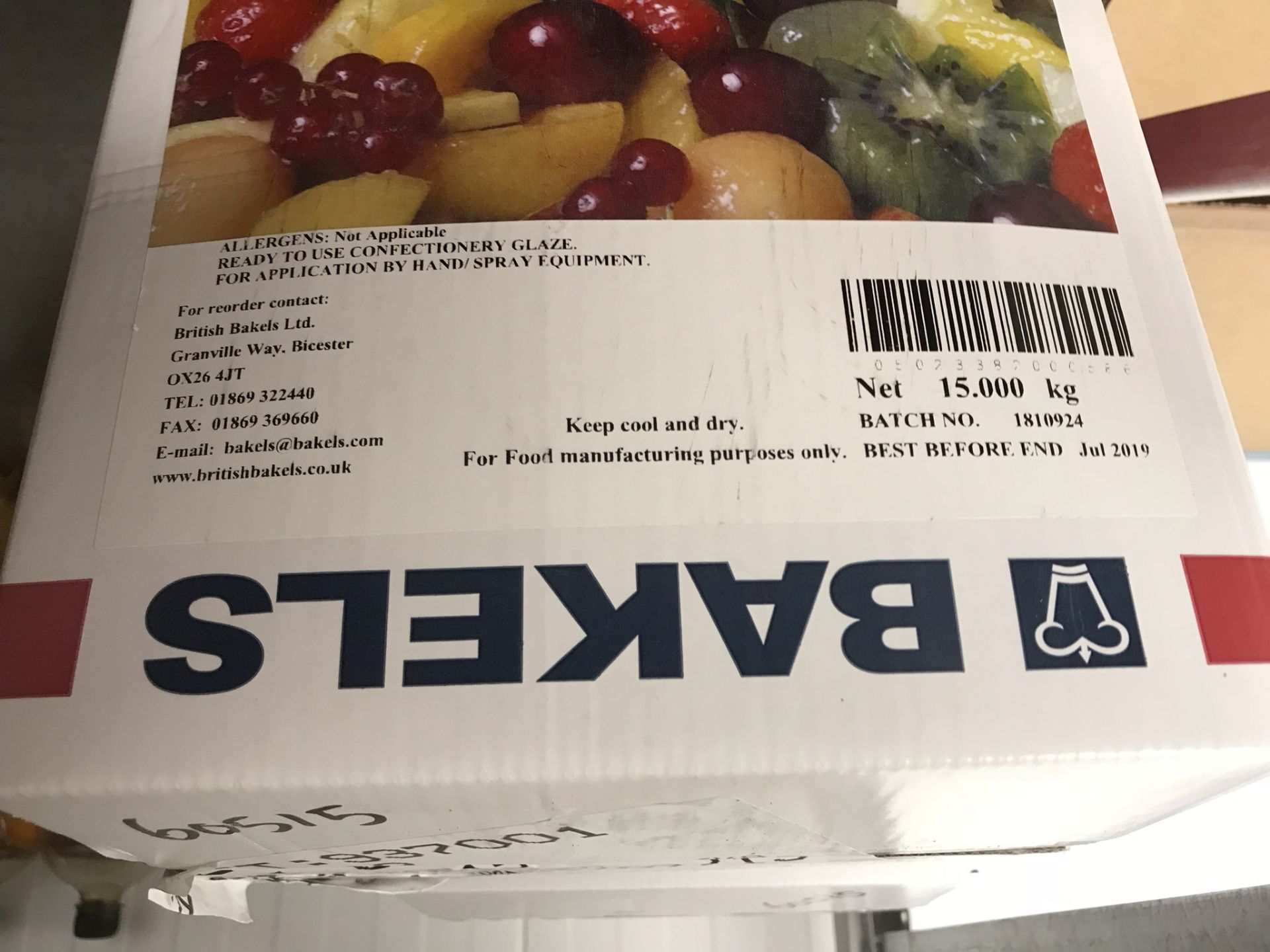 3 x Bakels Inst Superglaze Apricot - 15kg - Product Code: 347250 - 07/2019 - Image 3 of 5