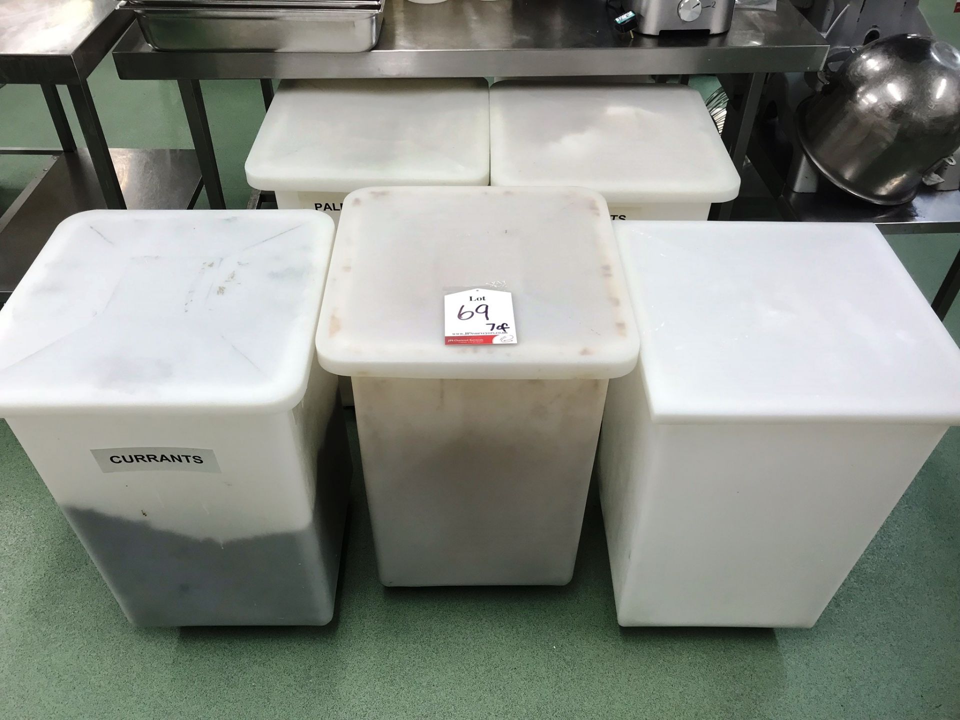 7 x Mobile Plastic Ingredient Bins w/ Lids | No Ingredients Included