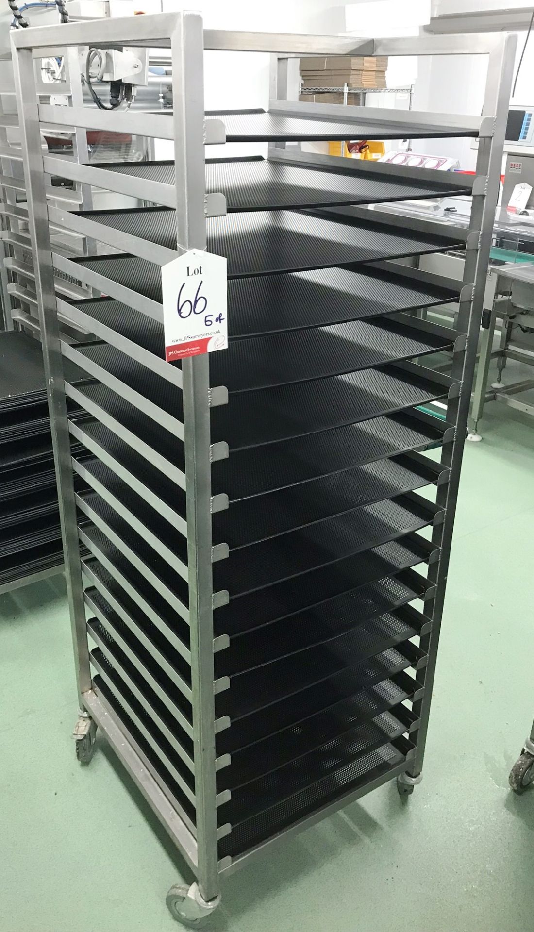 5 x 16 Tier Mobile Metal Cooling Racks w/ Trays