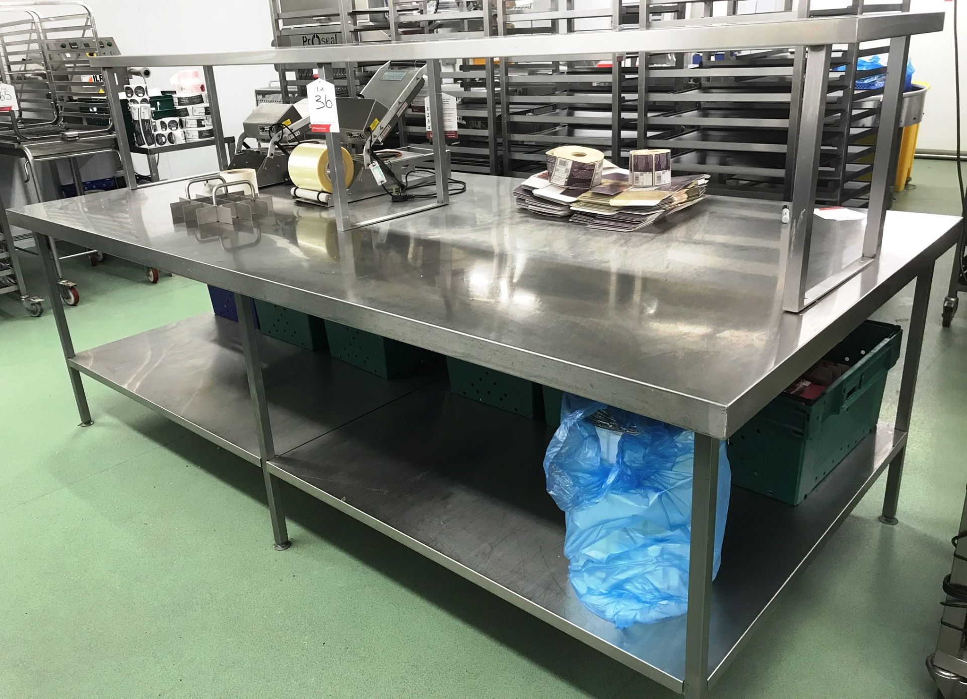 Stainless Steel Preparation Table w/ Gantry & Undershelf - 2850mm Length | CONTENTS NOT INCLUDED - Image 2 of 2