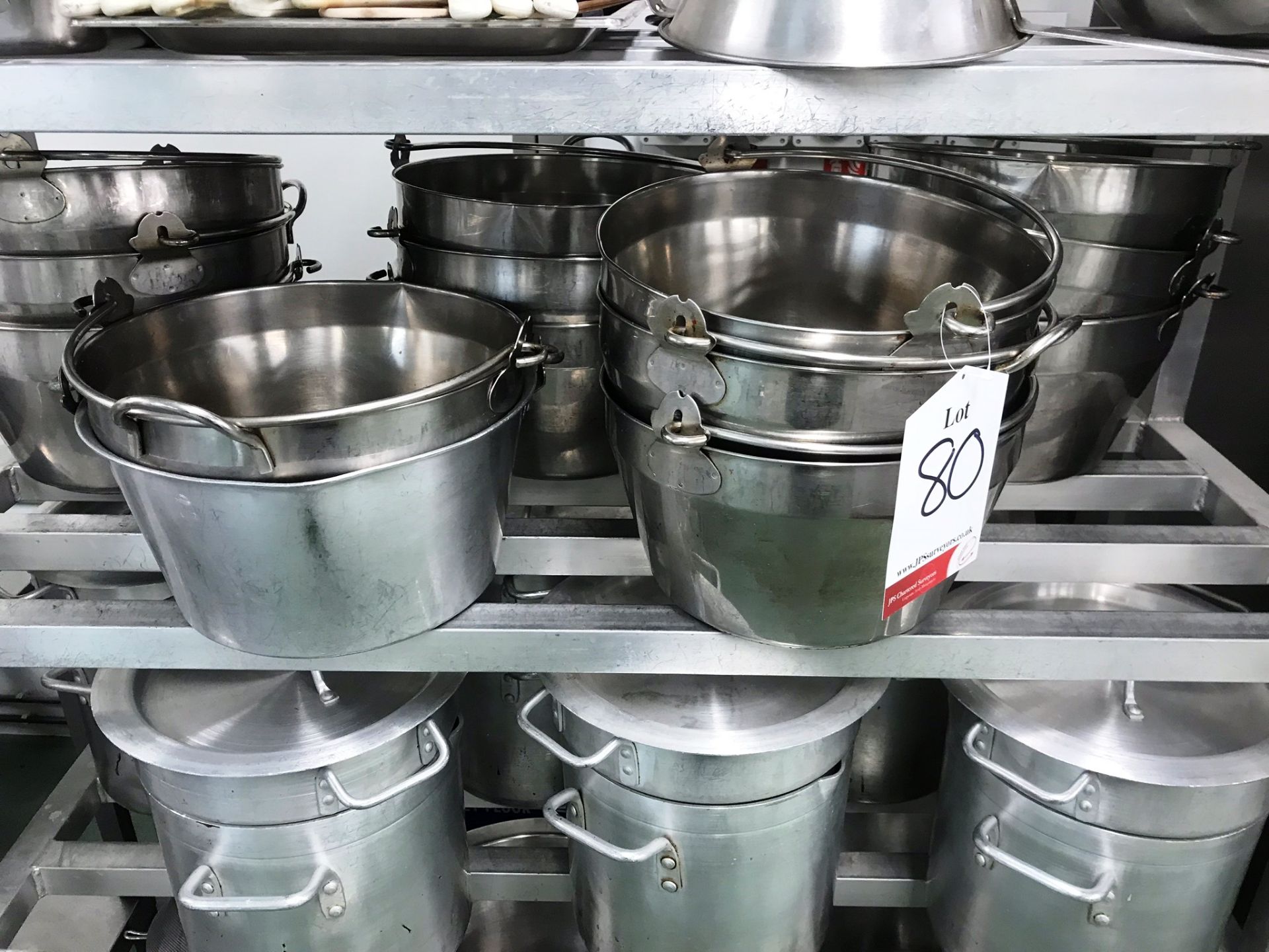 Quantity Of Various Commercial Pots | Pans | Bowls | Ladles - As Pictured | RACK NOT INCLUDED - Image 3 of 6