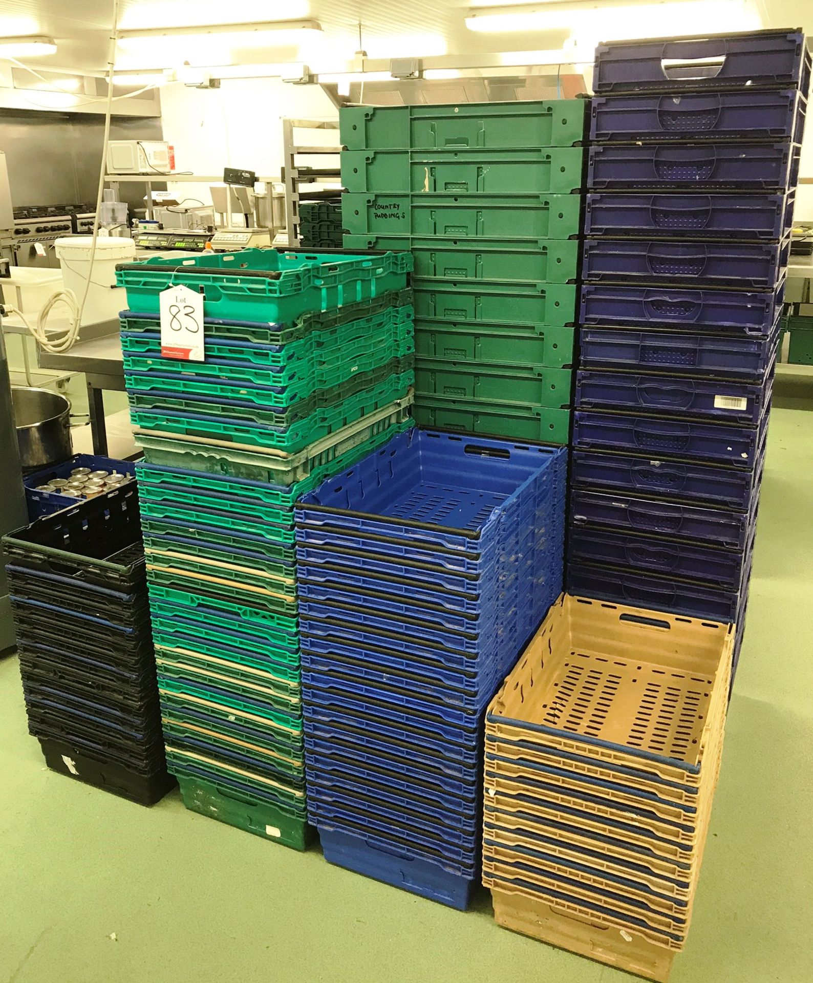 Large Quantity of Plastic Stackable Trays - As Pictured