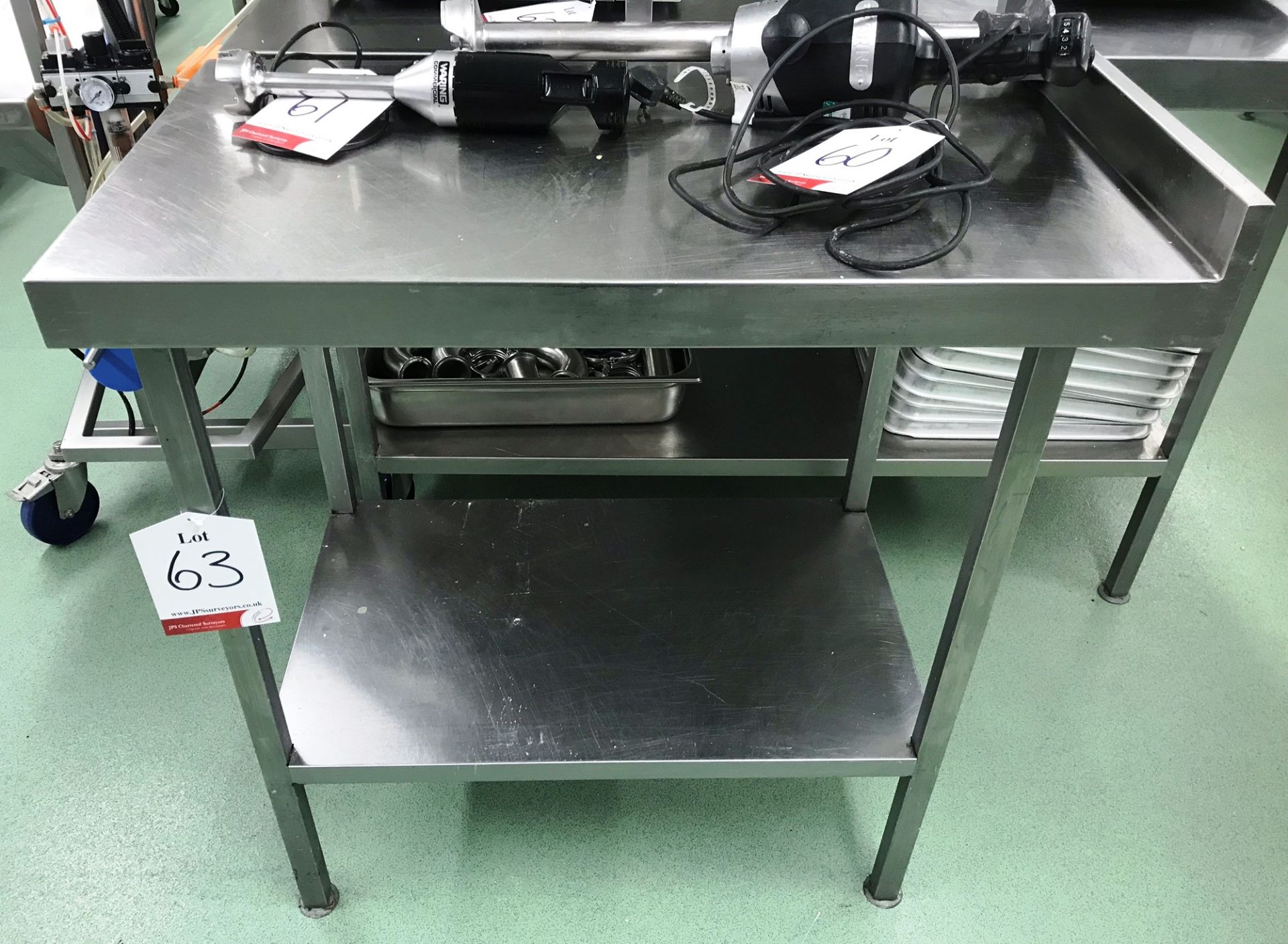 Stainless Steel Preparation Table w/ Undershelf & Upstand - 500mm Length