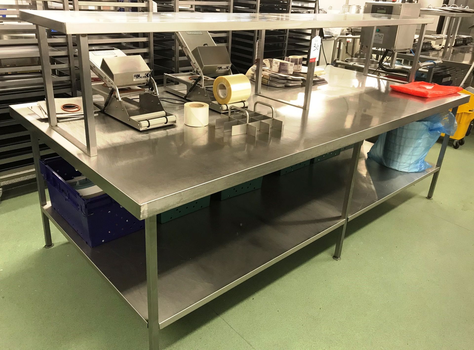 Stainless Steel Preparation Table w/ Gantry & Undershelf - 2850mm Length | CONTENTS NOT INCLUDED