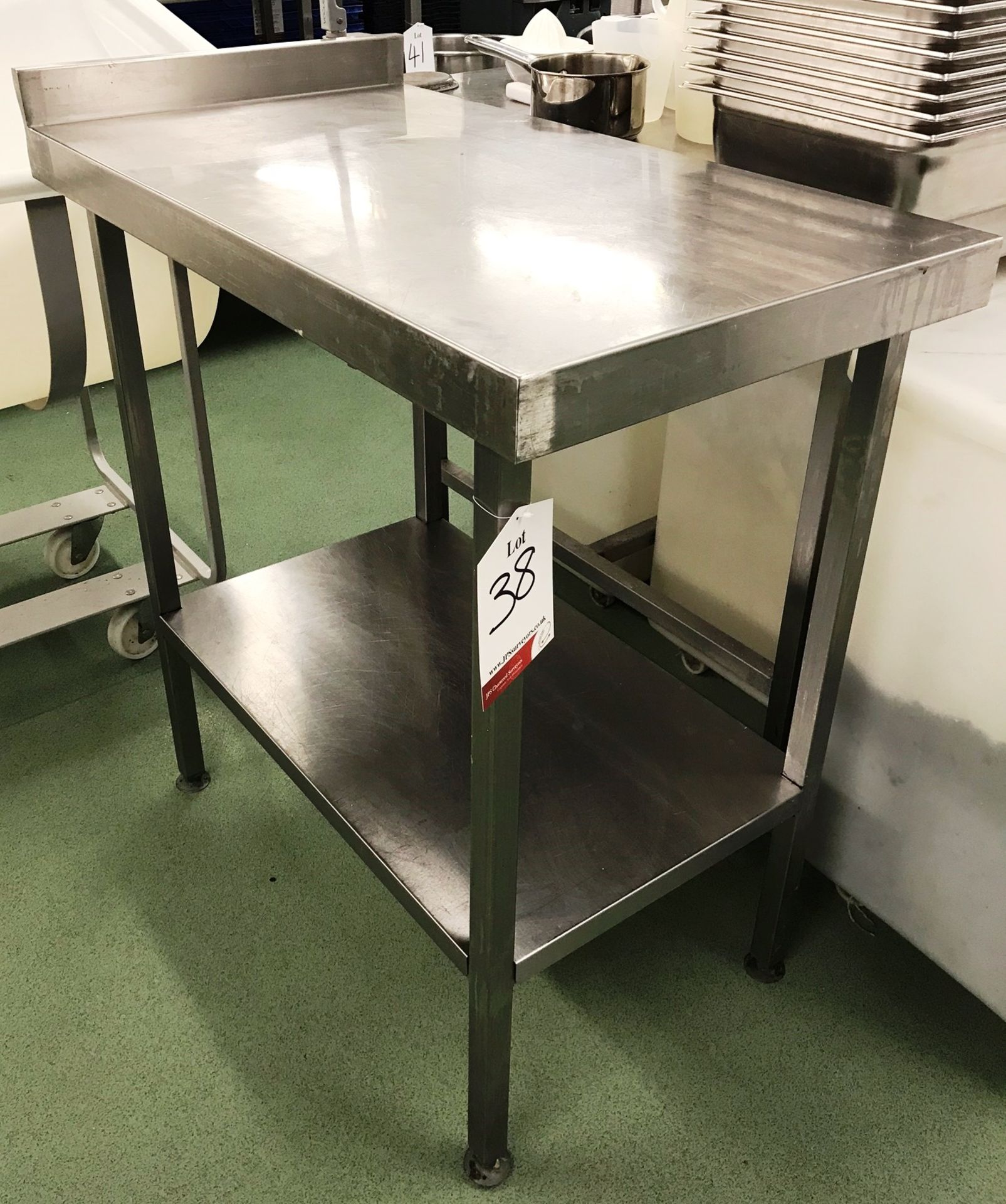 Stainless Steel Preparation Table w/ Undershelf & Upstand - 500mm Length