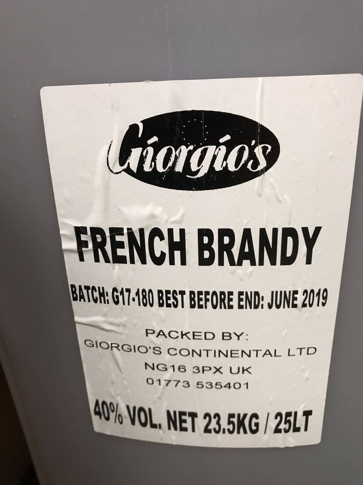 3 x 25LT GCL French Brandy - BBE: 06/2019 - Image 2 of 4