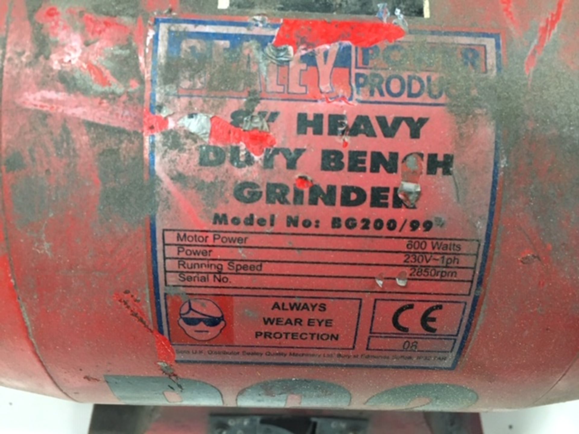 Sealey 8" Heavy Duty Grinder - Image 2 of 2