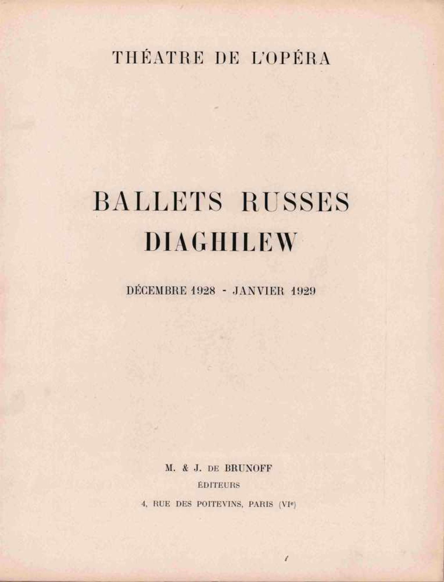 [BALLETS RUSSES, BAUCHANT, GONTSCHAROWA] Ballets Russes im Théâtre de l'Opéra, Paris, Dezember - Bild 2 aus 2