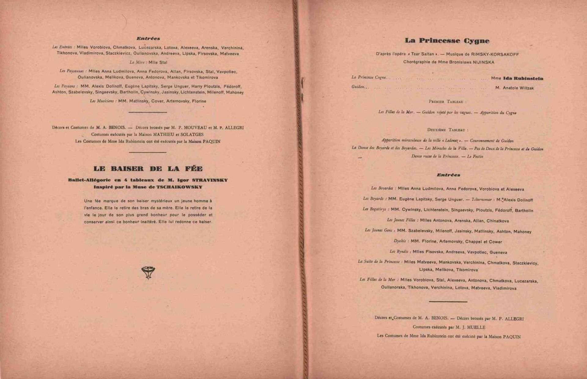 [BALLETS RUSSES, IDA RUBINSTEIN] Ballett von Ida Rubinstein. Programmheft: „Les Noces de Psyché et - Bild 2 aus 2