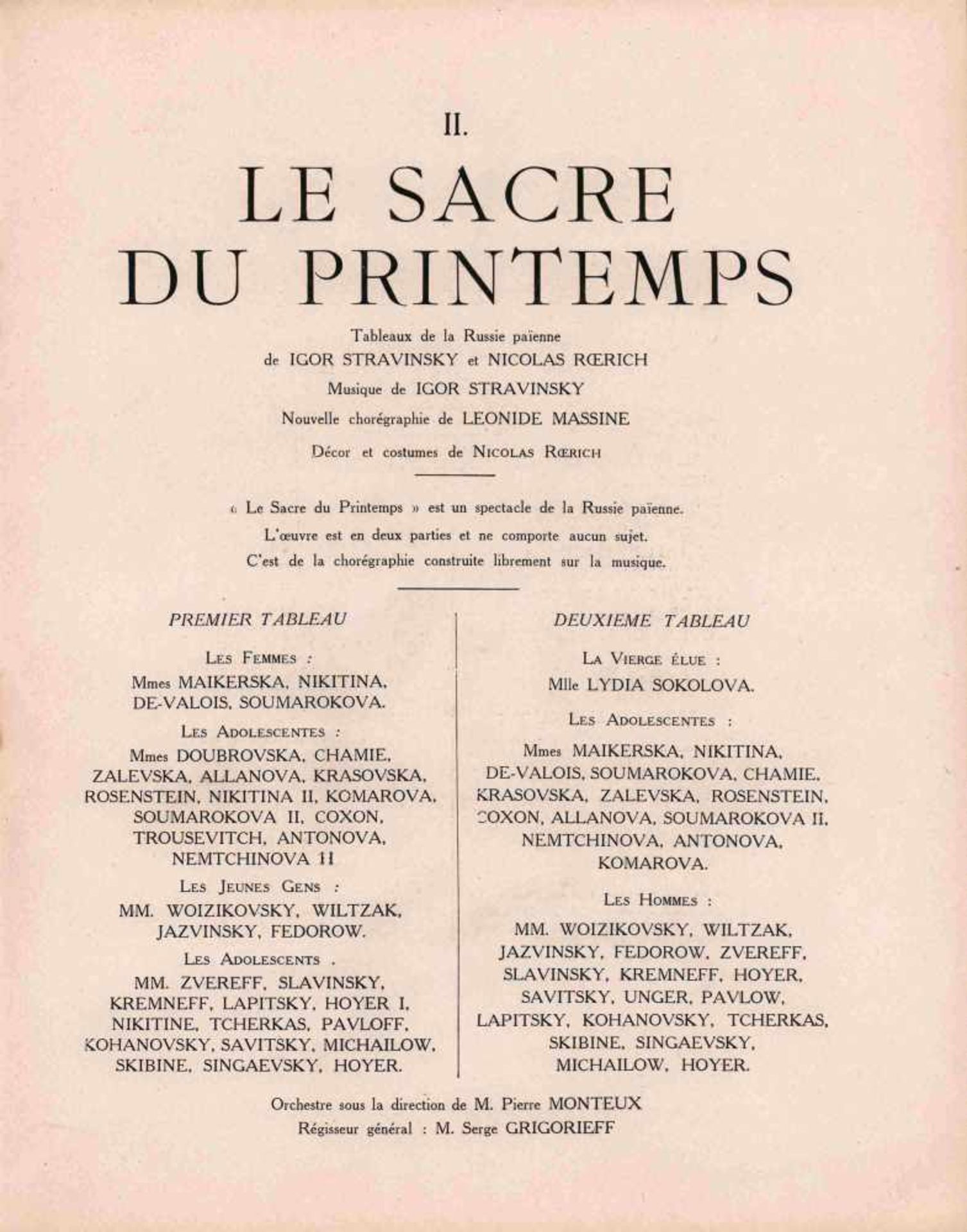 [BALLETS RUSSES, PICASSO, DIAGHILEW] Grande Saison d'Art de la 8me Olympiade. 17. Saison der Ballets - Bild 2 aus 2