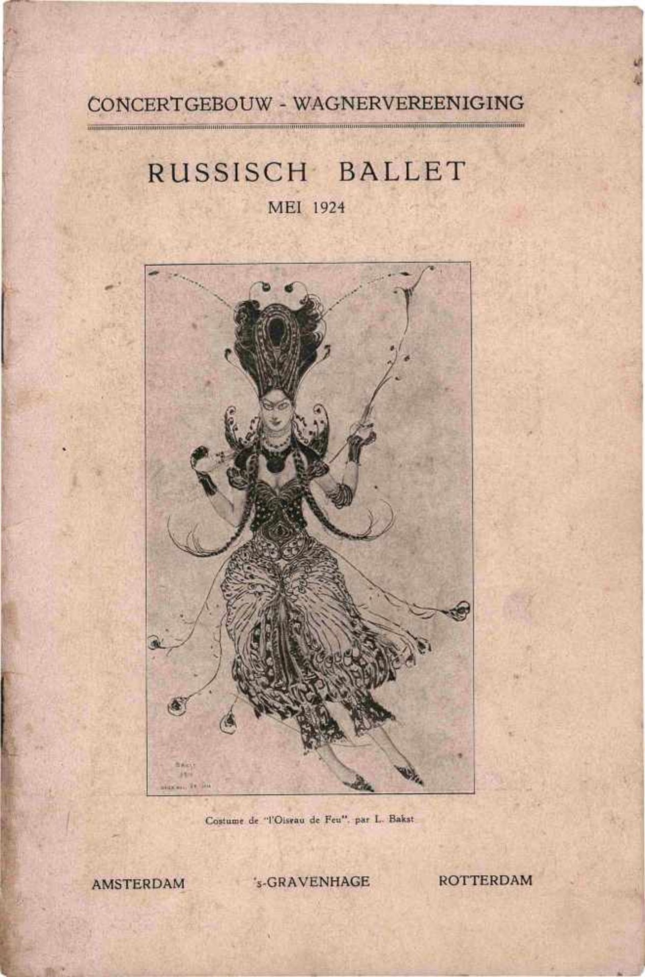 [BALLETS RUSSES, DIAGHILEW] Lot aus 2 Booklets zum Gastspiel der Truppe der Ballets Russes von