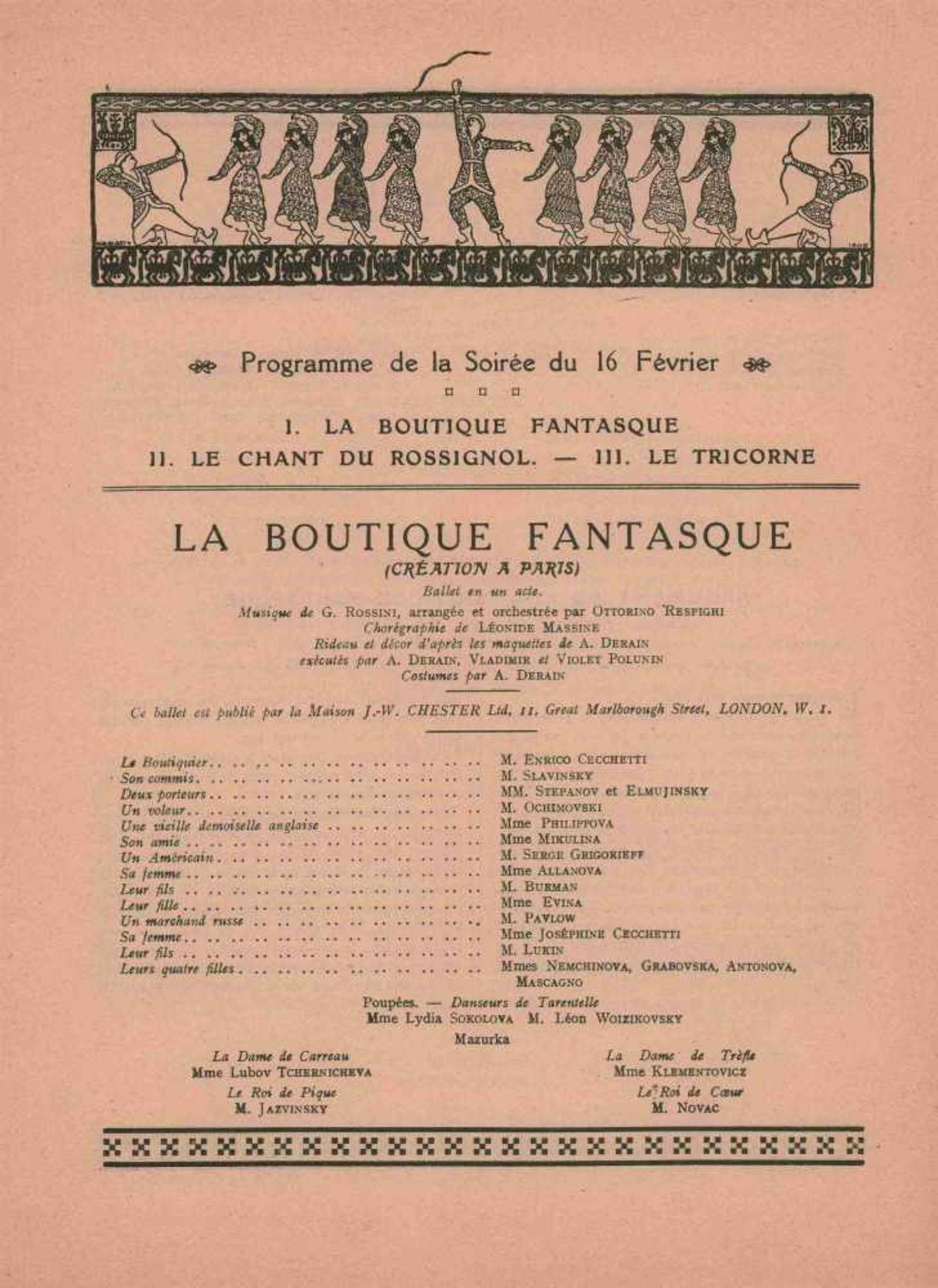 [BALLETS RUSSES, BAKST, DERAIN, MARTY, PICASSO] Ballets Russes in l'Opéra de Paris, 11. Saison, - Image 2 of 2