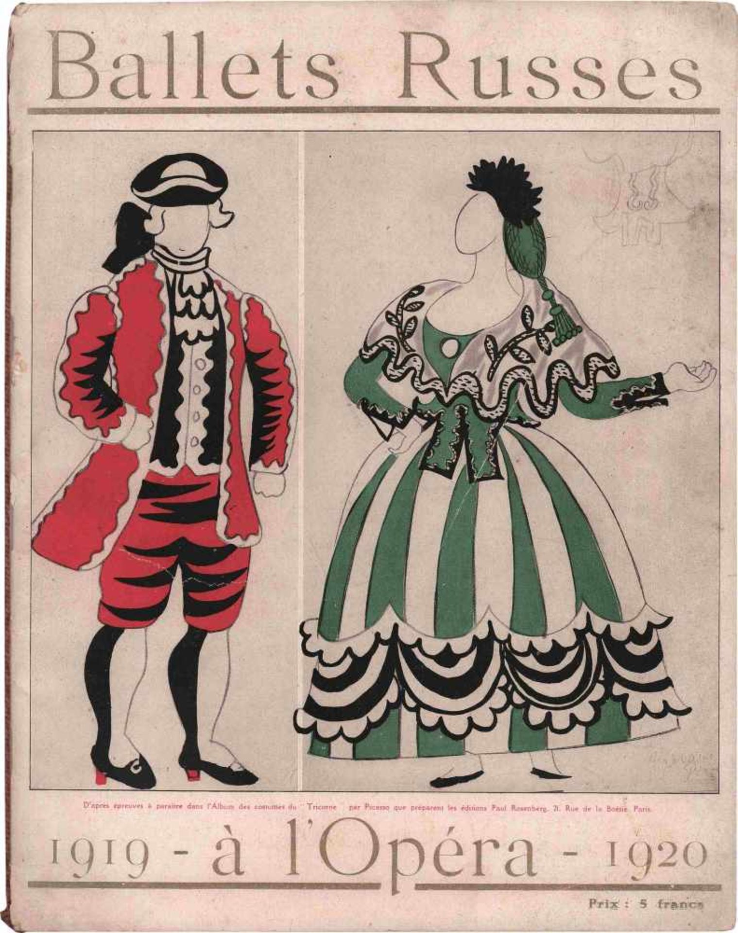 [BALLETS RUSSES, BAKST, DERAIN, MARTY, PICASSO] Ballets Russes in l'Opéra de Paris, 11. Saison,