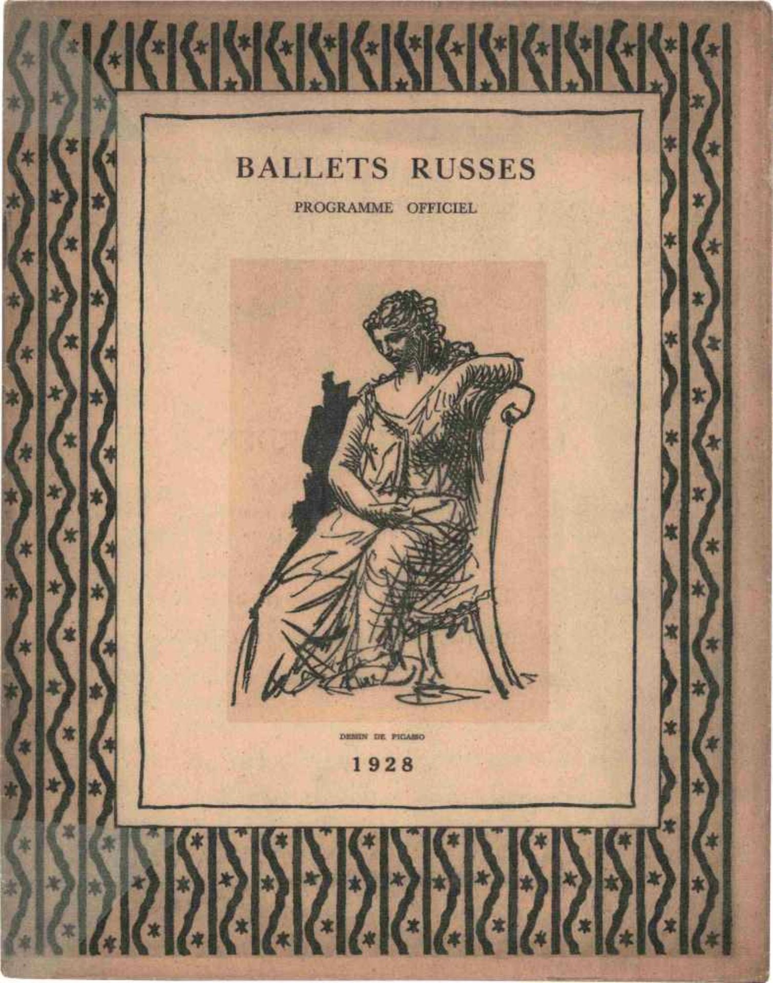 [BALLETS RUSSES, DIAGHILEW, PICASSO] Programmheft der Gastspiele der Truppe der Ballets Russes von