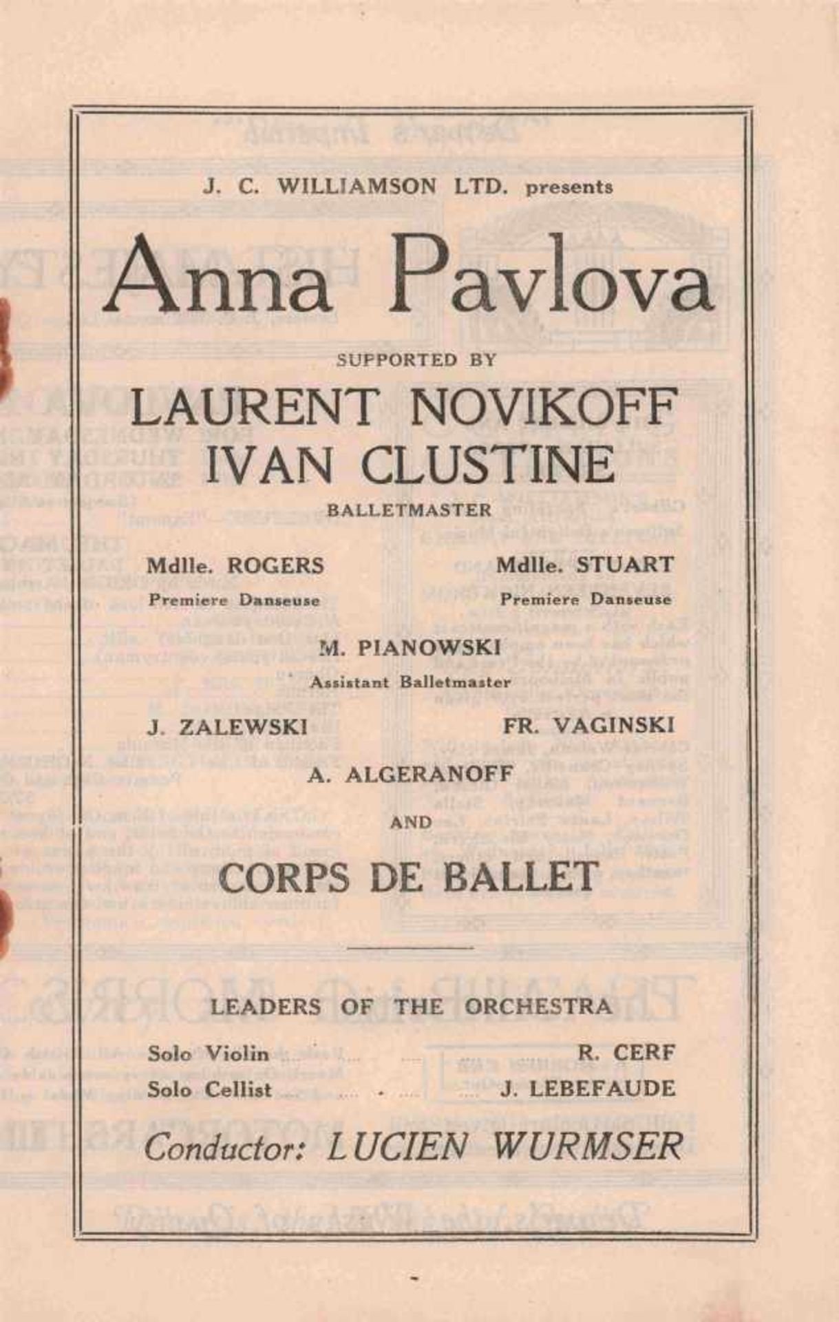 [BALLETS RUSSES, ANNA PAVLOWA] Lot aus 8 Booklets mit Programmheften der Gastspiele von Anna Pawlowa - Bild 6 aus 6