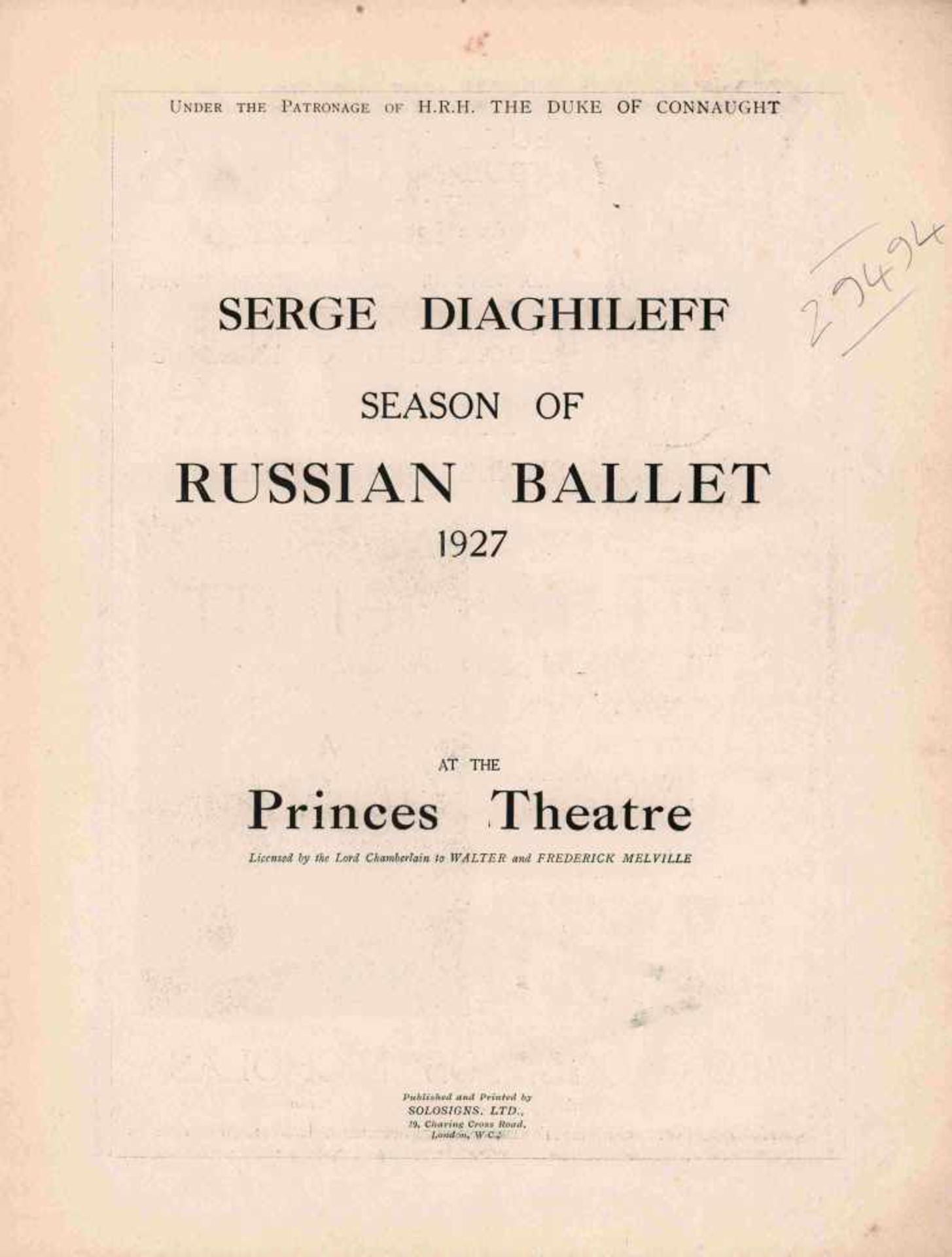 [BALLETS RUSSES, DIAGHILEW] Lot aus 6 Programmheften der Ballets Russes des Sergei Djagilew im - Bild 3 aus 4