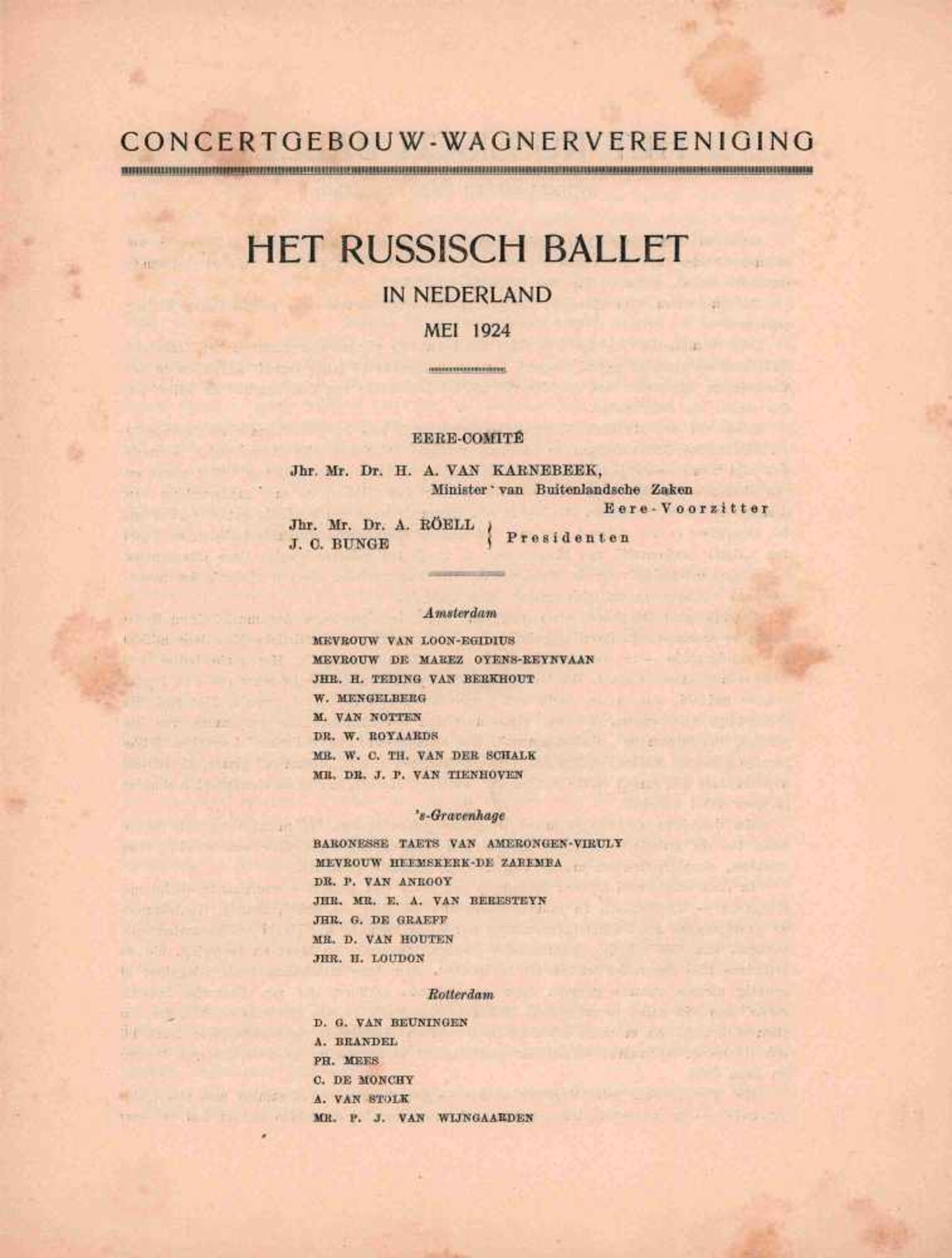 [BALLETS RUSSES, DIAGHILEW] Lot aus 2 Booklets zum Gastspiel der Truppe der Ballets Russes von - Bild 3 aus 4