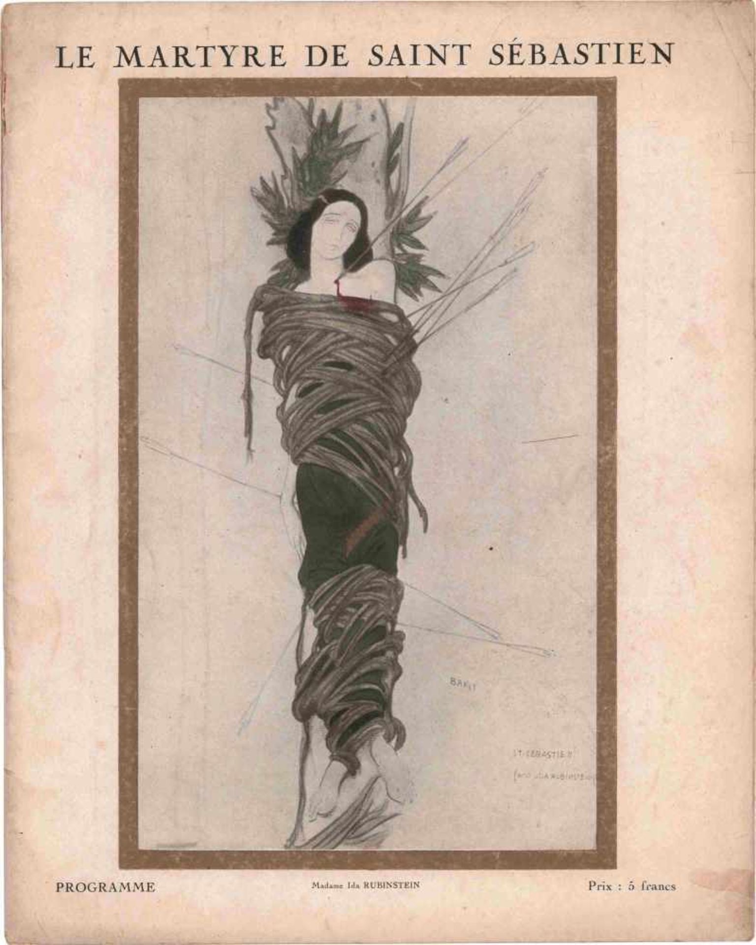 [BALLETS RUSSES, IDA RUBINSTEIN, BAKST, THIELE, PICASSO] „Das Martyrium des Heiligen Sebastian“ (