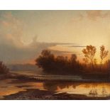 Christian Ernst B. Morgenstern (Zugeschrieben) Landschaft im Abendlicht Öl auf Leinwand, auf