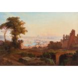 August Friedrich Wilhelm Nothnagel Blick auf Rom Öl auf Leinwand. 1881. 32,8 x 47,7 cm. Signiert und