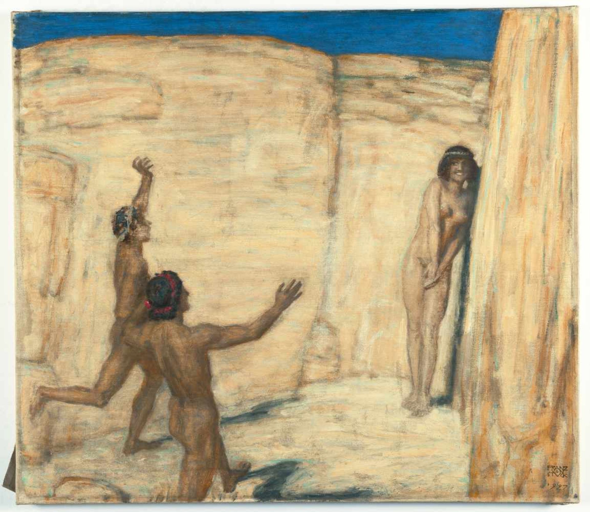 Franz von Stuck Wettlauf Öl auf Leinwand. 1927. Ca. 66 x 75 cm. Signiert und datiert unten rechts. - Image 4 of 4