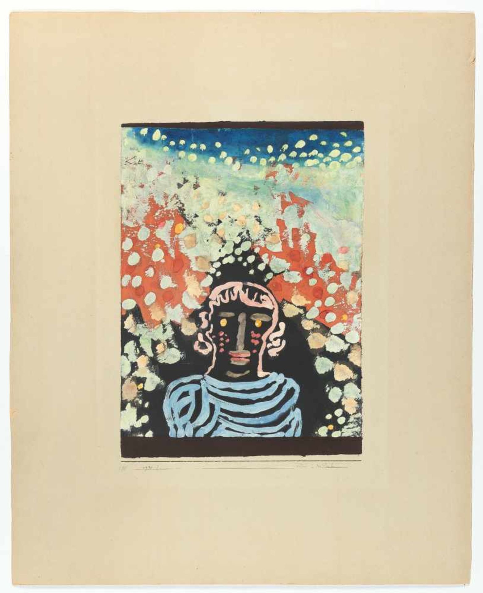 Paul Klee „Bildnis in der Laube“ Aquarell und Gouache über Kleistergrundierung auf Papier, auf - Bild 2 aus 3