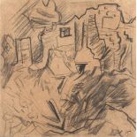 Otto Dix Trümmer Bleistift auf bräunlichem Papier. (19)15. Ca. 28,5 x 28 cm. Signiert und datiert