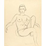 Henri Matisse Nu assis les bras étendus Lithographie auf festem Simili-Japan. (1925). Ca. 49 x 42 cm