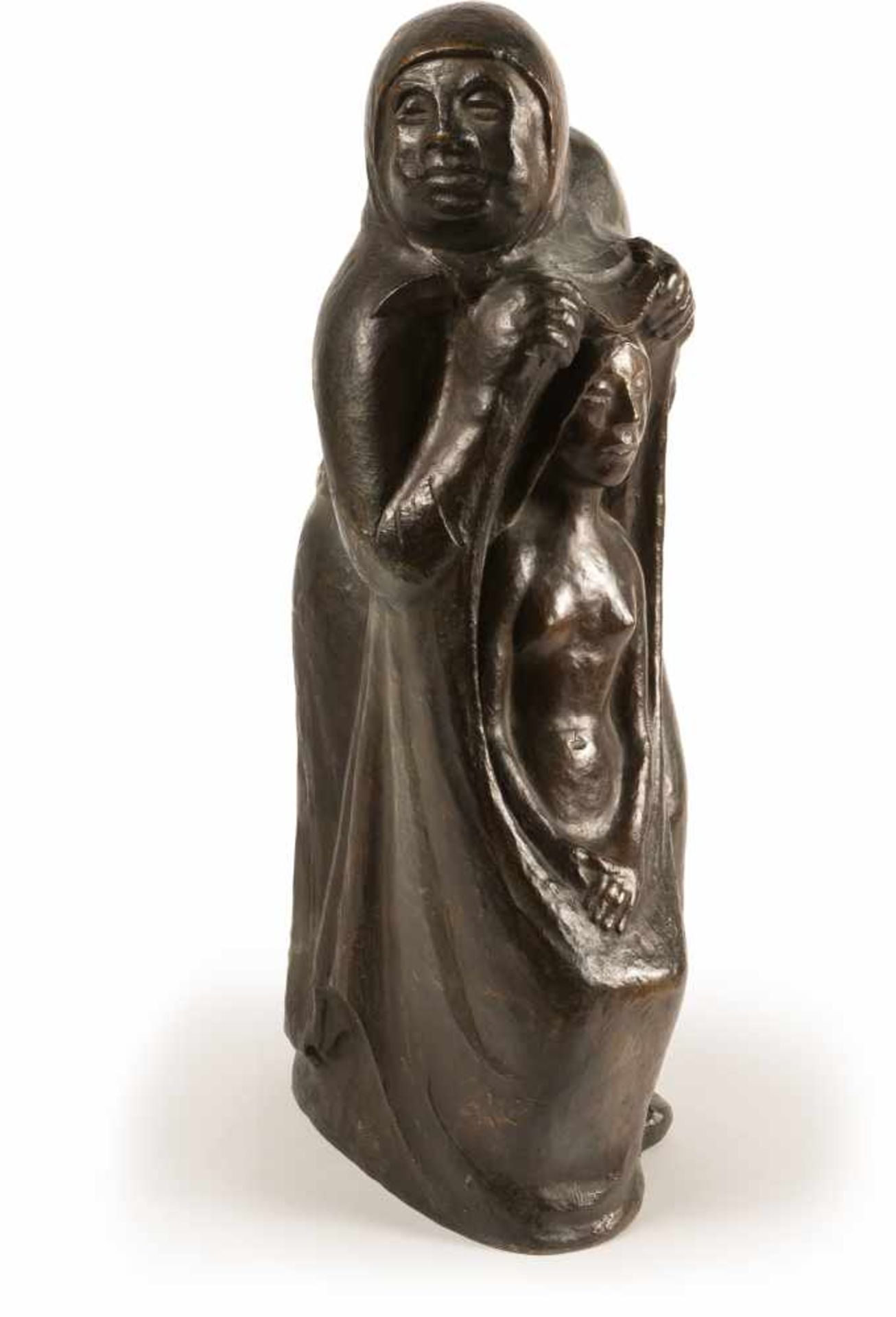 Ernst Barlach Die Kupplerin II Bronze mit dunkelbrauner Patina. (1920). Höhe ca. 46,5 cm. Ein - Image 3 of 6