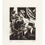 Otto Dix „Liebespaar“ Holzschnitt auf feinem Maschinenbütten. (19)21. Ca. 25 x 20 (Blattgröße ca. 37
