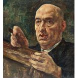 Albert Birkle Porträt Victor Hartberg, Kunsthändler Öl auf Pappe auf Malpappe. (1931). Ca. 58,5 x 55