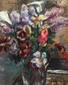 Lovis Corinth Tulpen, Flieder und Kalla Öl auf Leinwand. 1915. Ca. 63 x 50 cm. Signiert und