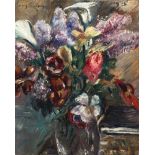 Lovis Corinth Tulpen, Flieder und Kalla Öl auf Leinwand. 1915. Ca. 63 x 50 cm. Signiert und