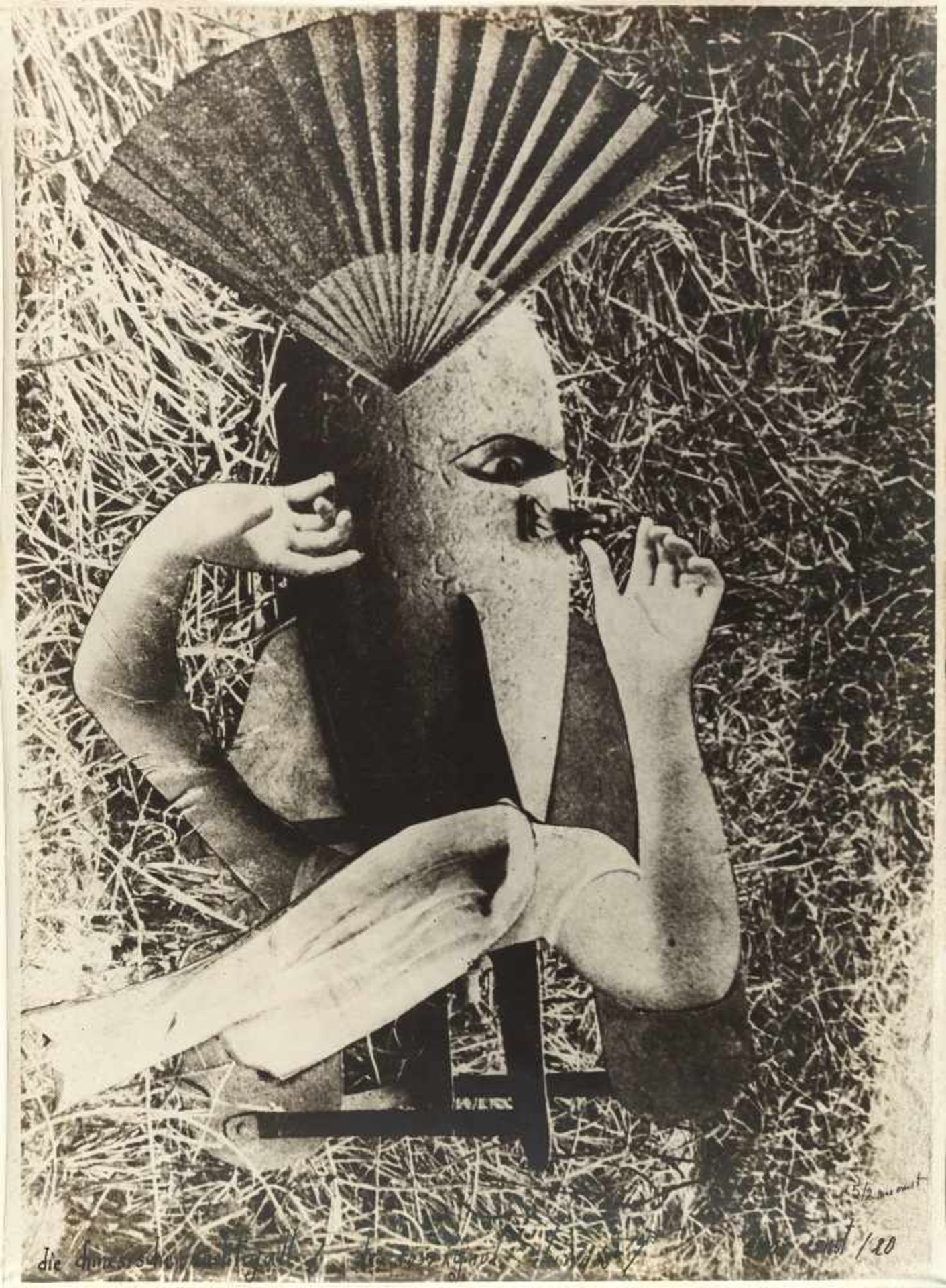 Max Ernst Die chinesische Nachtigall Fotografie auf Fotopapier. (19)20. Ca. 56 x 40 cm. Eines von