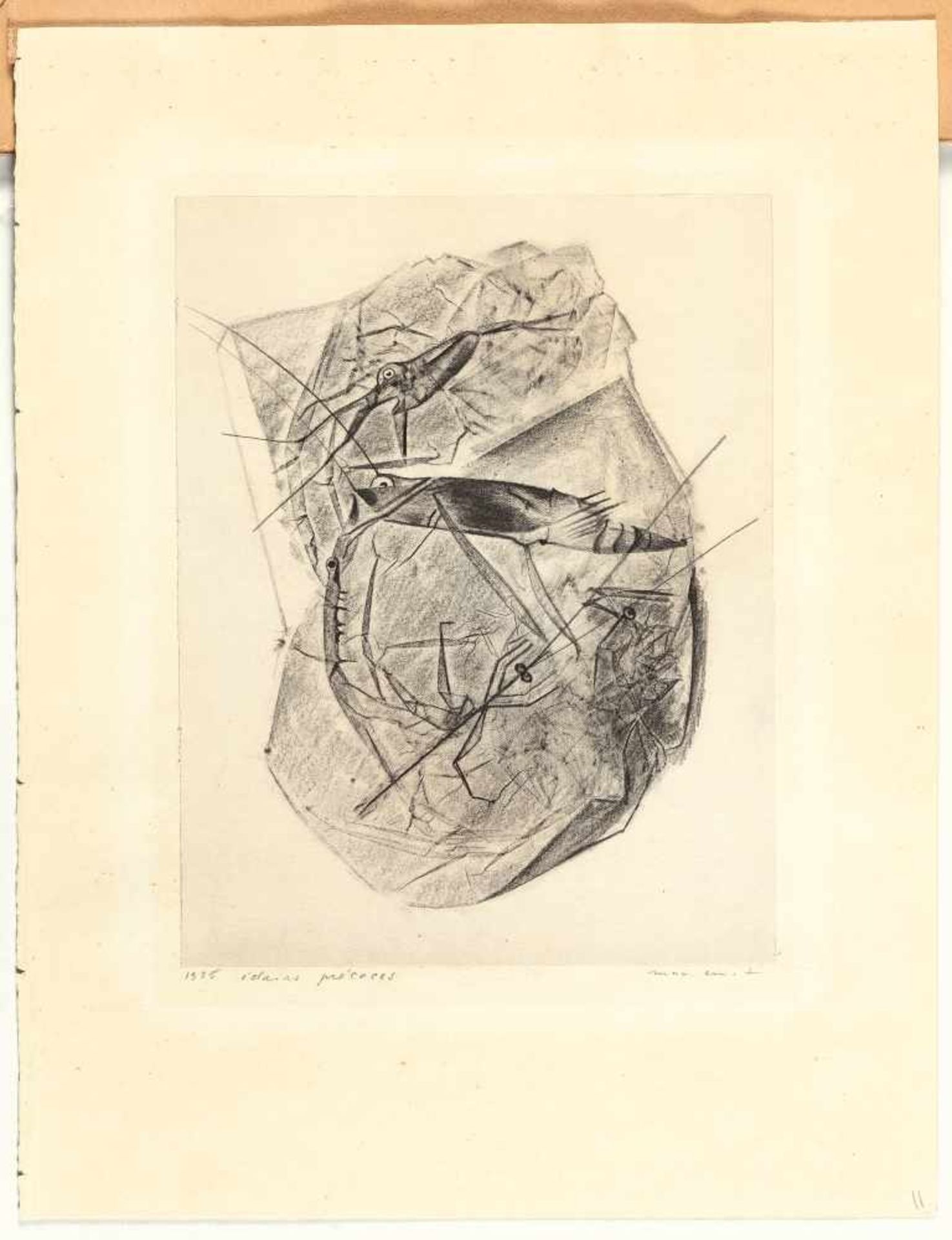 Max Ernst „éclaires précoces“ Frottage mit Bleistift auf dünnem Velin, vom Künstler ganzseitig auf - Bild 2 aus 4