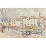 Paul Signac „St. Tropez“ Aquarell, Tusche und schwarze Kreide auf chamoisfarbenem Maschinenbütten