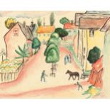 Gabriele Münter „Von der Insel Vaxholm. Schweden“ Aquarell über Bleistift auf feinem