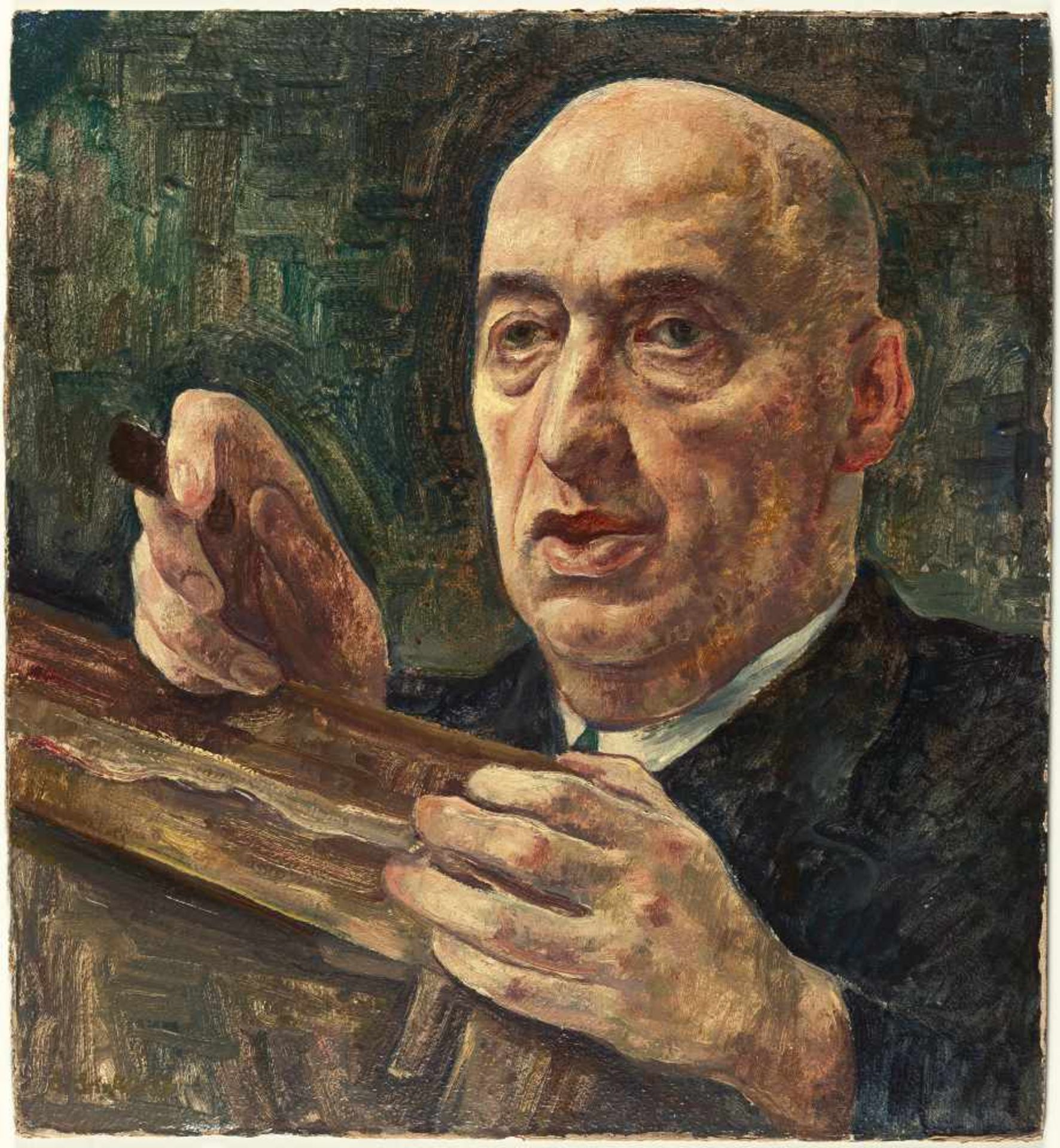 Albert Birkle Porträt Victor Hartberg, Kunsthändler Öl auf Pappe auf Malpappe. (1931). Ca. 58,5 x 55 - Image 2 of 3