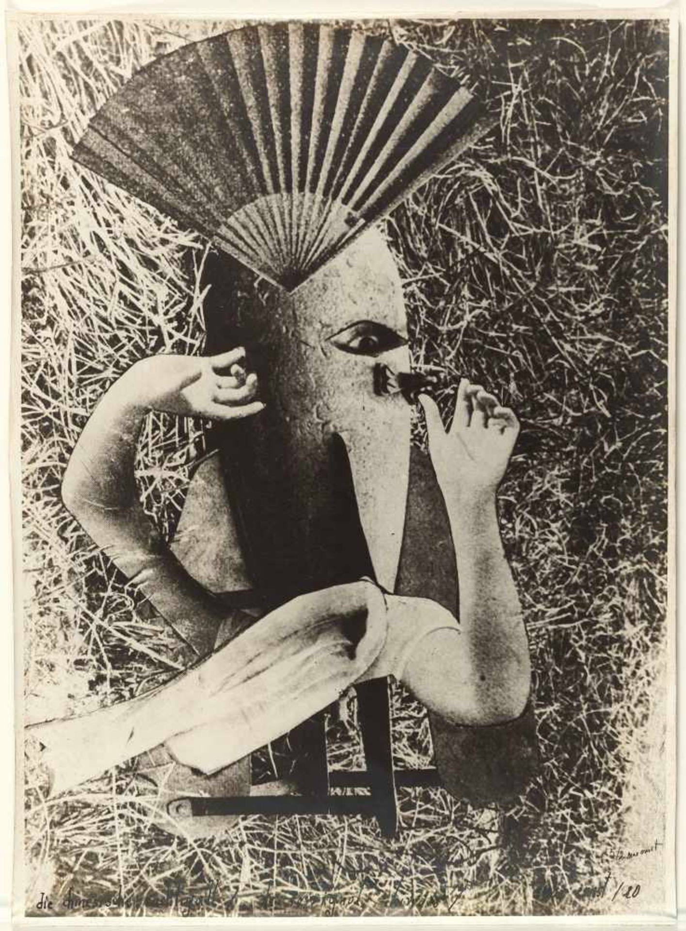 Max Ernst Die chinesische Nachtigall Fotografie auf Fotopapier. (19)20. Ca. 56 x 40 cm. Eines von - Image 2 of 3