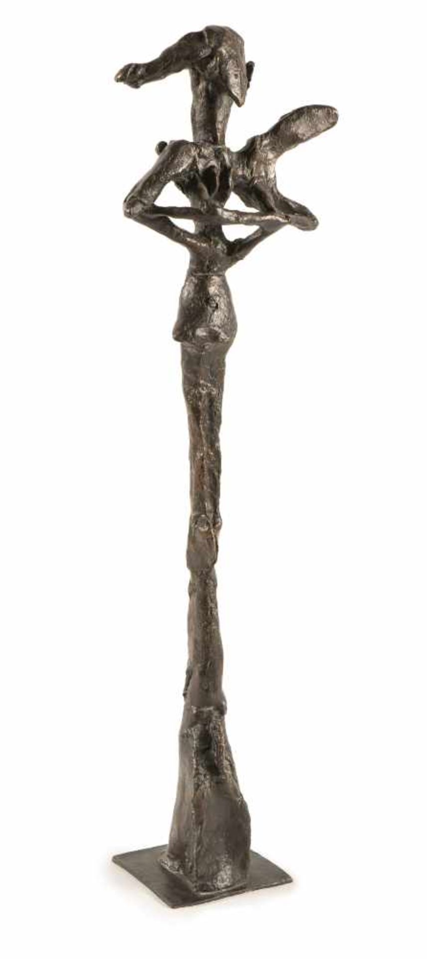 Lothar Fischer Tierträgerin II Bronze mit brauner Patina. (1993). Ca. 65 x 22 x 10 cm. Einer von nur