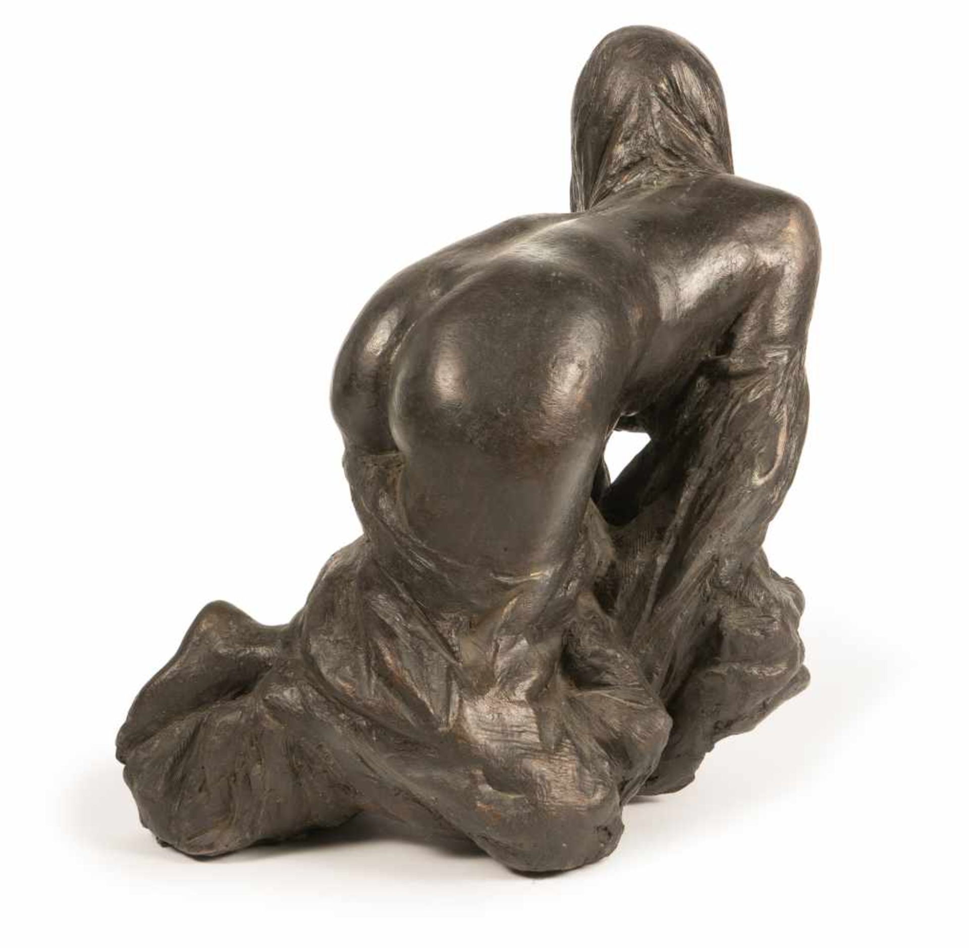 Waldemar Grzimek Erwachende II Bronze mit schwarzbrauner Patina. (1974). Ca. 39 x 40 x 30 cm. - Image 3 of 4