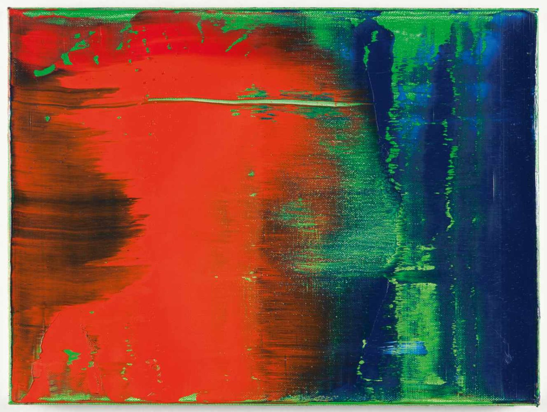Gerhard Richter Grün-Blau-Rot Öl auf Leinwand. (19)93. Ca. 29,5 x 40 cm. Verso auf der Leinwand - Bild 2 aus 11