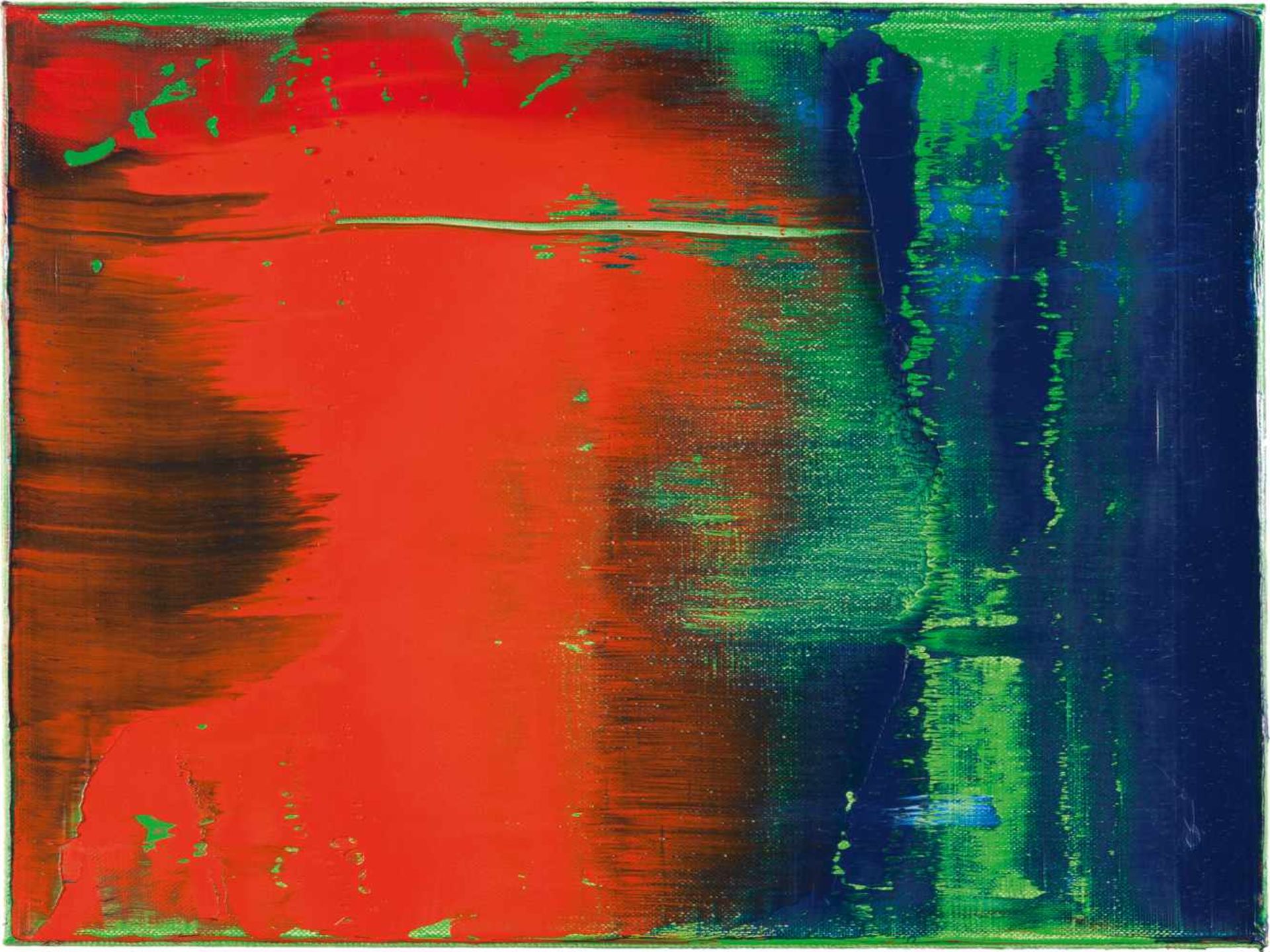 Gerhard Richter Grün-Blau-Rot Öl auf Leinwand. (19)93. Ca. 29,5 x 40 cm. Verso auf der Leinwand - Bild 6 aus 11