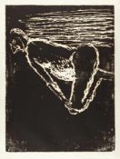 Georg Baselitz Mann am Strand Holzschnitt auf Velin. (19)82. Ca. 85 x 63 cm (Blattgröße ca. 94 x