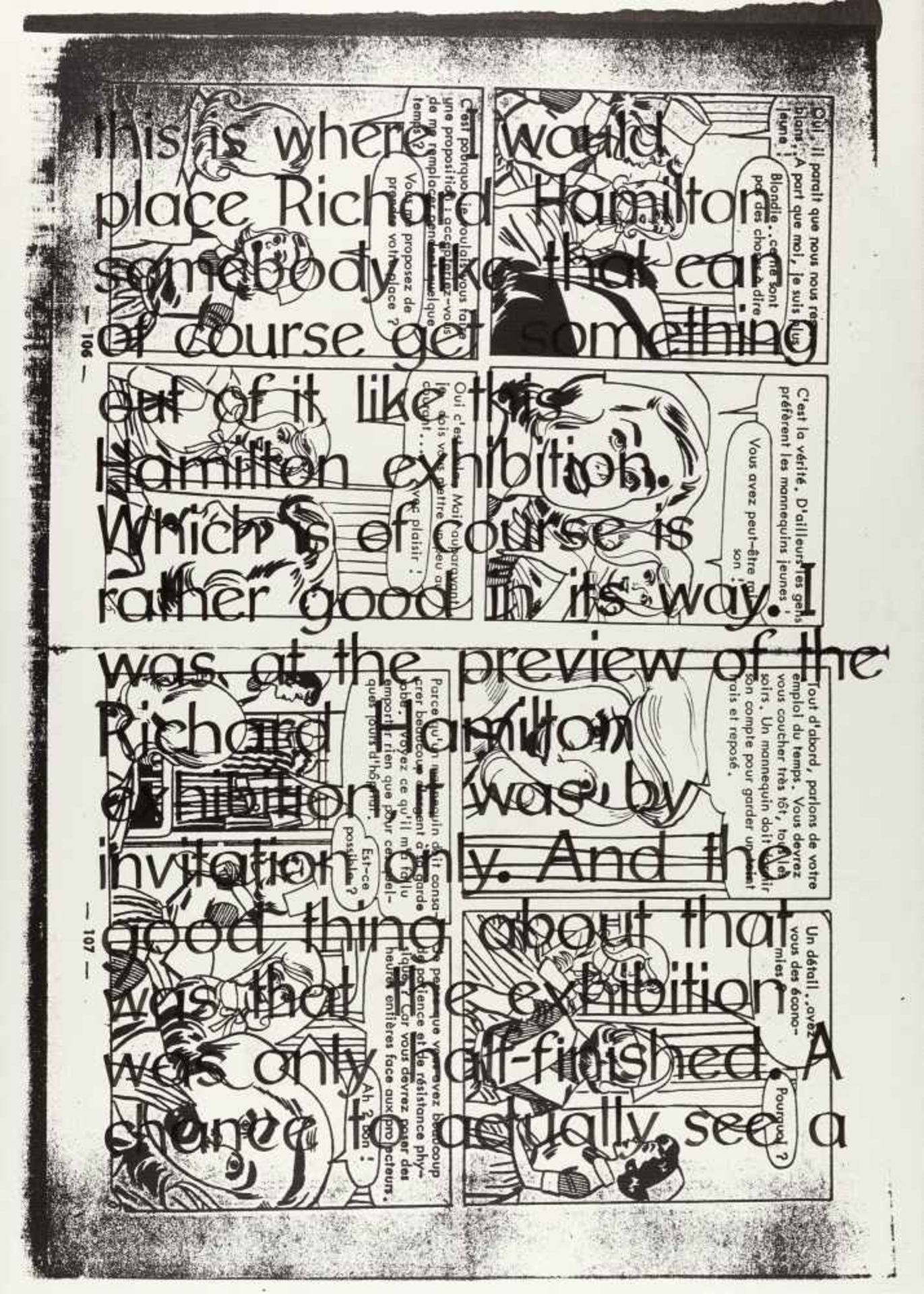 Michael Krebber Ohne Titel (Richard Hamilton) Acryl und Lack auf Leinwand. (20)07. Ca. 105 x 75